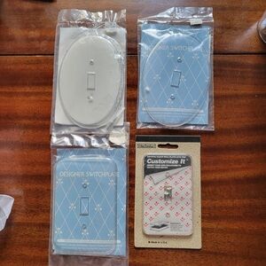 Set Of 4 Vintage 1985 Designable Switchplates Set-add Your Own Fabric/Picture